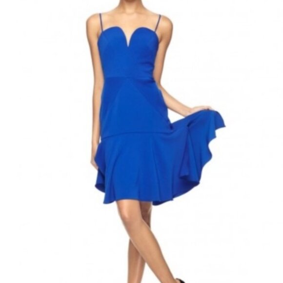 Milly Dresses & Skirts - MILLY Italian Cady Kelly Dress V-Neck in Cobalt Blue Size 0 Brand New NWT